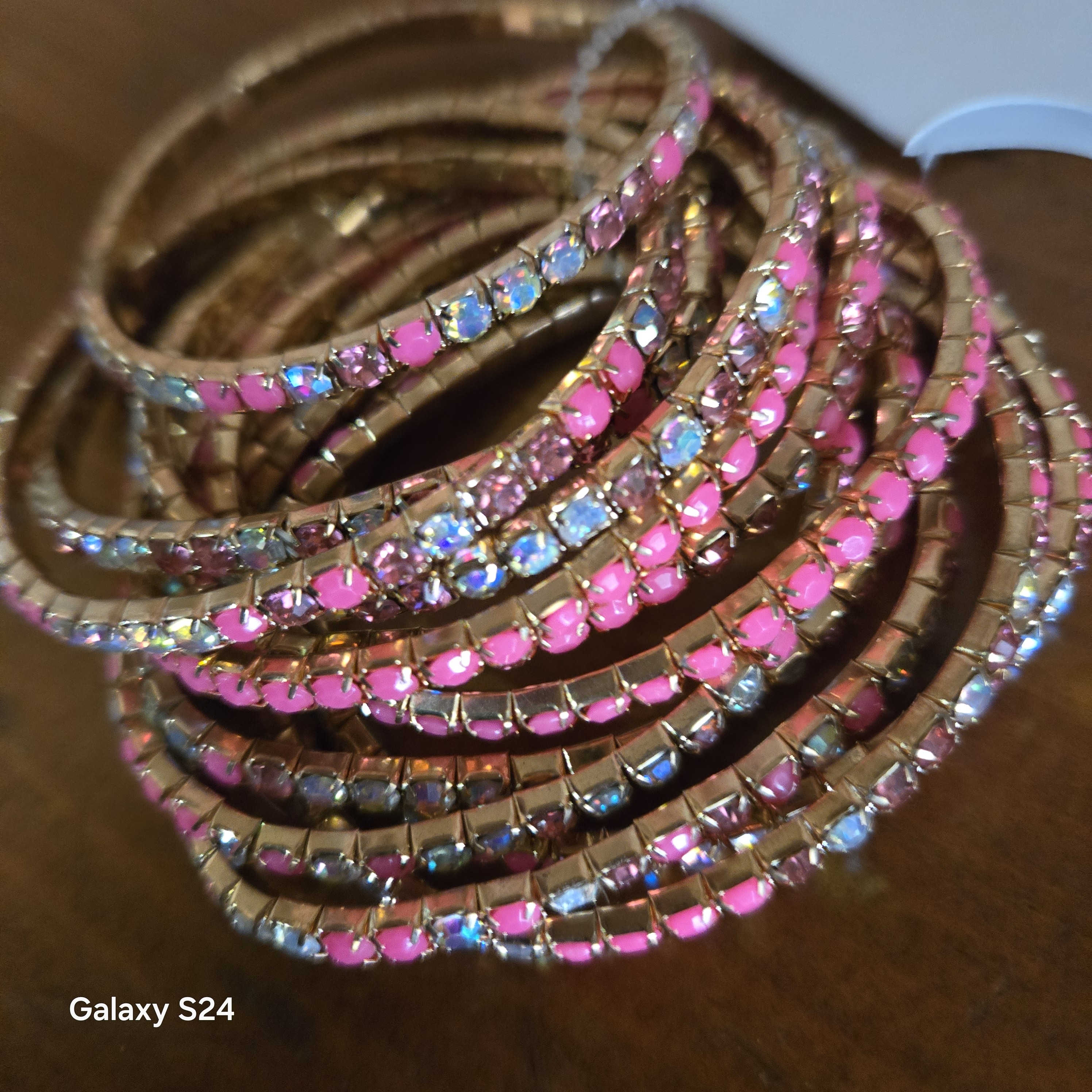 Bay Studio Vibrant Pink And Gold Bracelet Set
